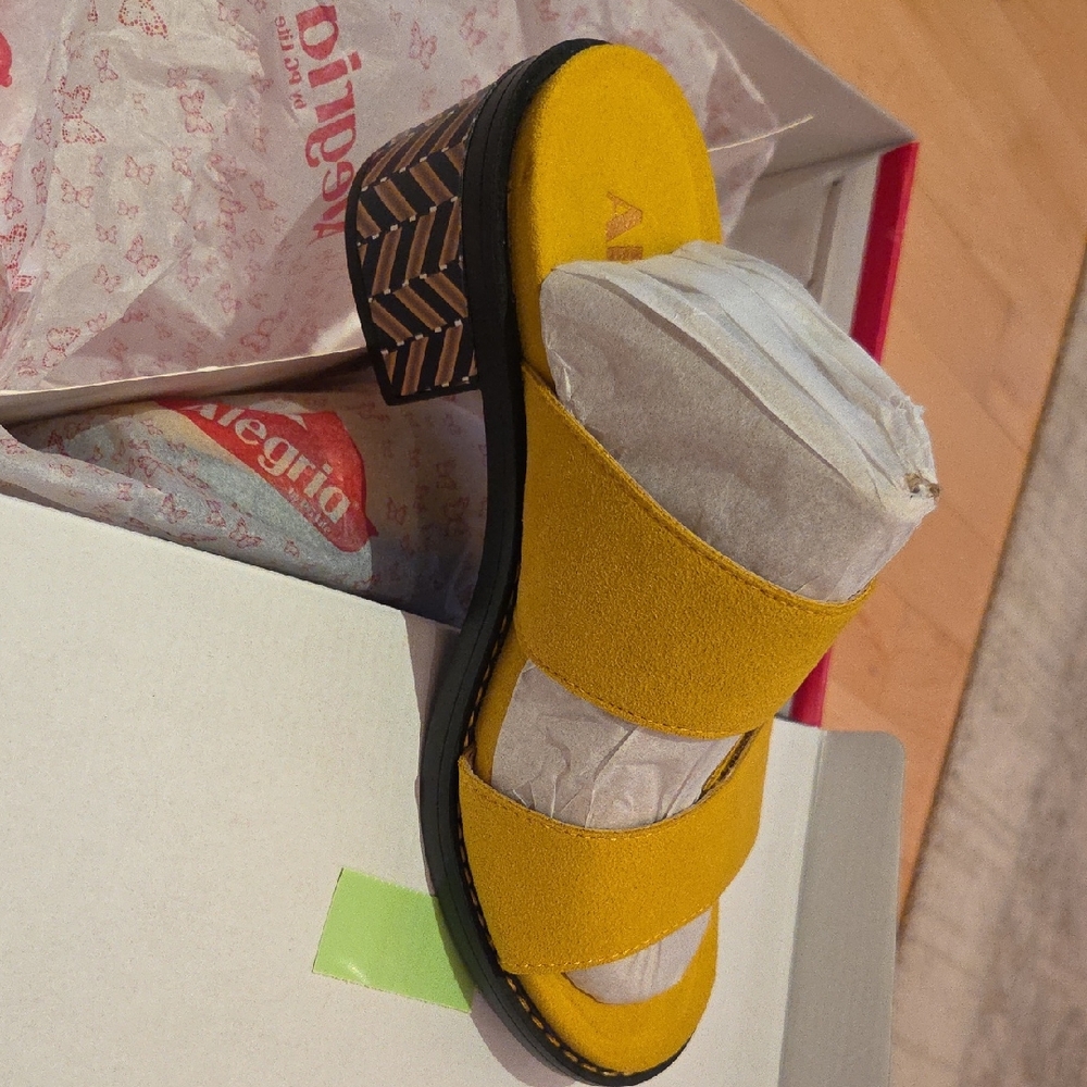 Alegria Tia Saffron Yellow Heeled Sandals